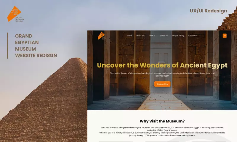 صفحة هبوط للمتحف المصريUX/UI
