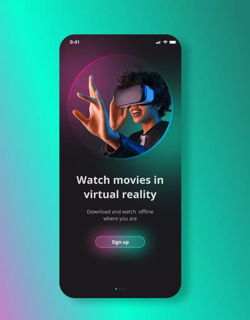 تطبيق موبايل بسيط خاص بعرض الأفلام، مكوّن من 3 صفحات رئيسية: صفحة رئيسية للأفلام، صفحة تفاصيل الفيلم، وصفحة الحساب/المستخدم. التطبيق يتميز بواجهة عصرية وسهلة الاستخدام لعرض الأفلام بشكل جذاب وواضح.