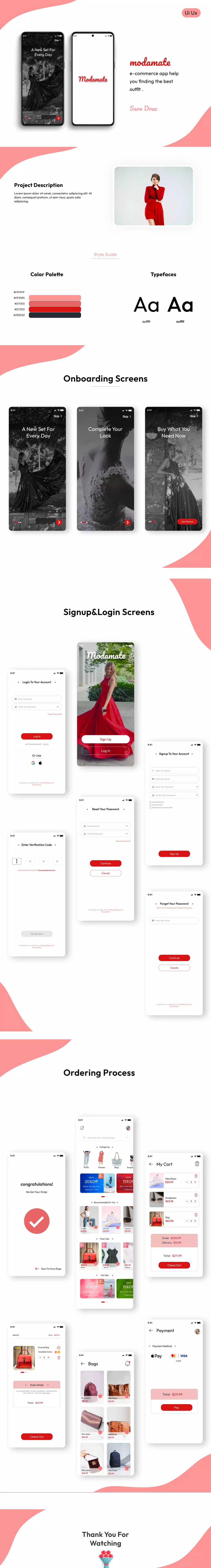 تطبيق للبيع والشراء اونلاين E-commerce UI UX Application