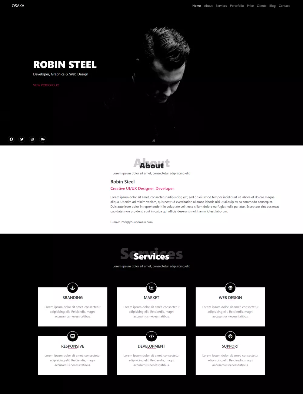 تصميم صفحة هبوط احترافية متجاوبة (HTML / CSS / JS / Bootstrap)
