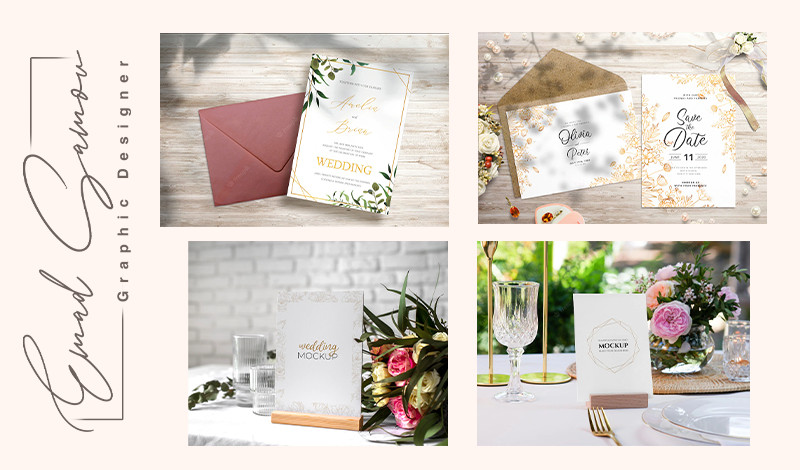 تصميم دعوة زفاف مميزة للسوشيال ميديا و الطباعة