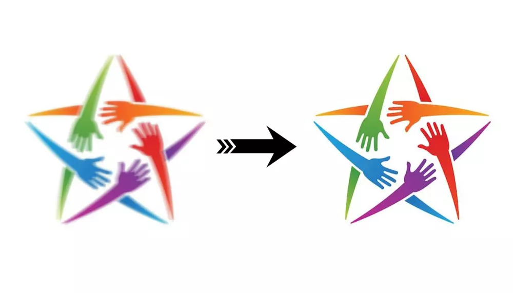 إعادة رسم الشعار بدقة عالية جاهز للطباعة Vector