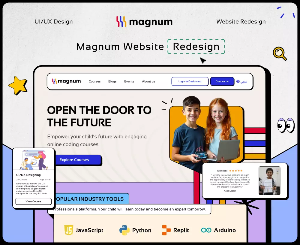 تصميم واجهات UI/UX لصفحات Landing Page & dashboard