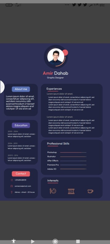 تصميم وكتابة سيره ذاتيه احترافيه