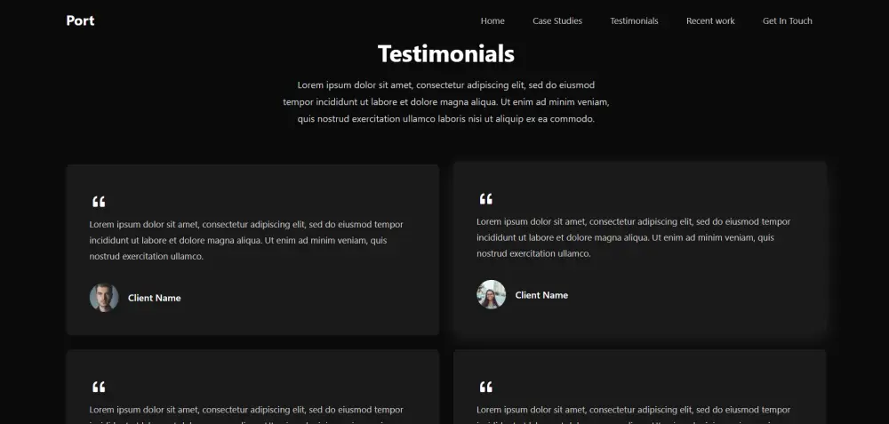 تصميم بورتفوليو احترافي شخصي باستخدام HTML, CSS, Bootstrap