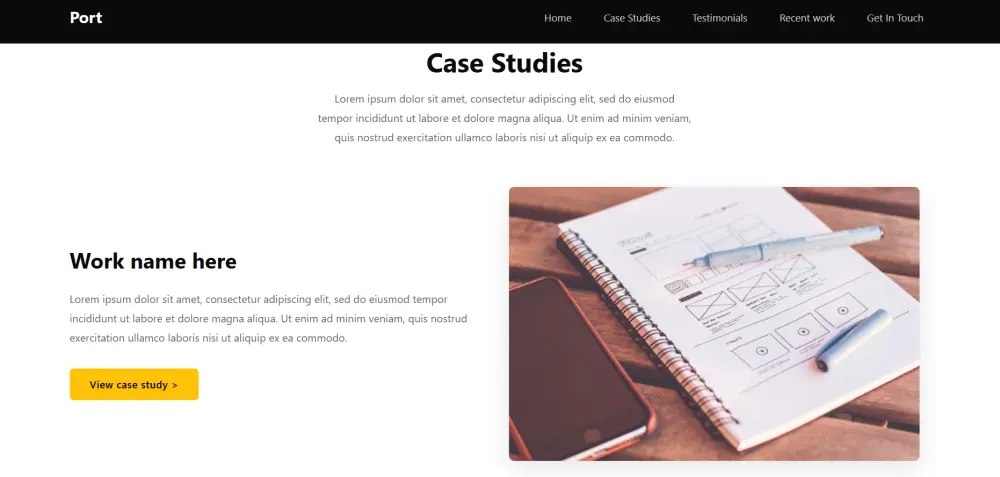 تصميم بورتفوليو احترافي شخصي باستخدام HTML, CSS, Bootstrap