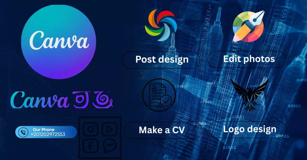 تصميم 3  بوستات احترافية للسوشيال ميديا باستخدام Canva