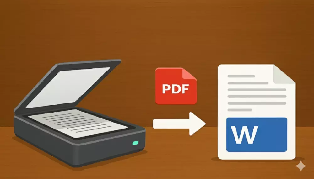 تفريغ أوراق بالسكانر أو ملفات PDF وتحويلها لملف Word
