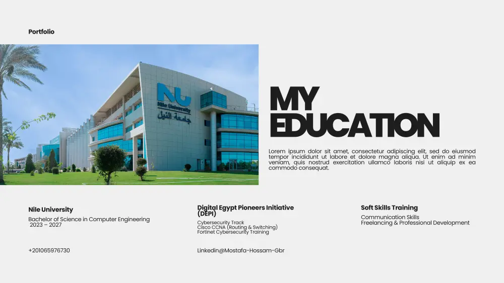 خدمة تصميم عروض البوربوينت الاحترافية (PowerPoint Portfolio Design Service)