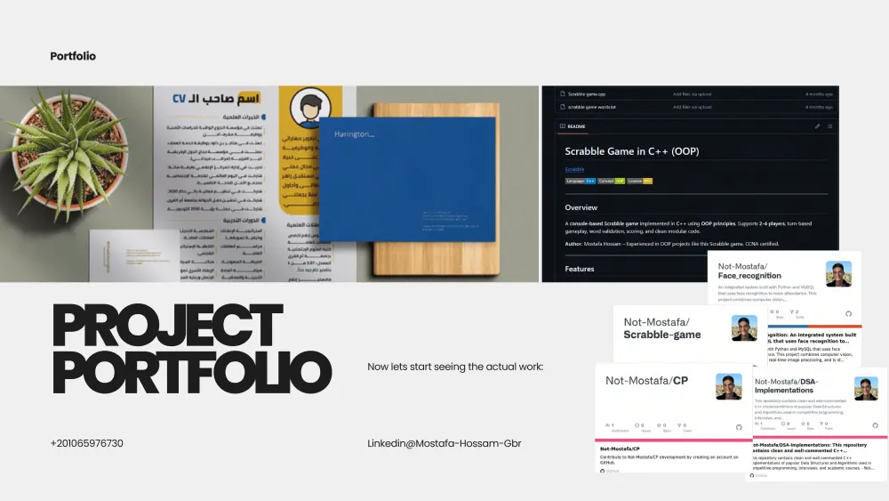 خدمة تصميم عروض البوربوينت الاحترافية (PowerPoint Portfolio Design Service)