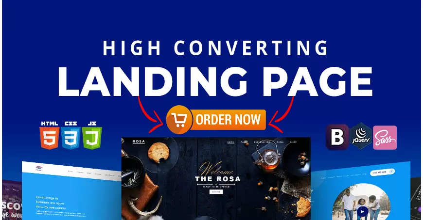 صفحة هبوط عصرية وسريعة بتصميم احترافي متجاوب لجميع الأجهزة