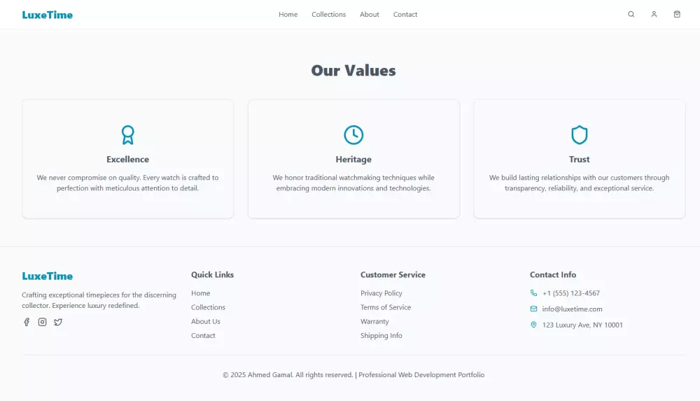 تصميم صفحة هبوط احترافية لمشروعك (Landing Page) 3 اقسام