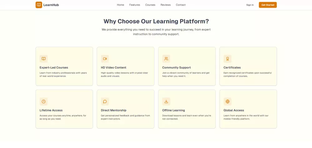 تصميم صفحة هبوط احترافية لمشروعك (Landing Page) 8 اقسام + لغتين