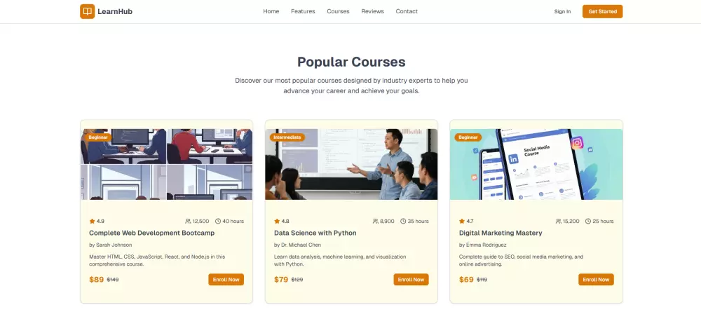 تصميم صفحة هبوط احترافية لمشروعك (Landing Page) 8 اقسام + لغتين