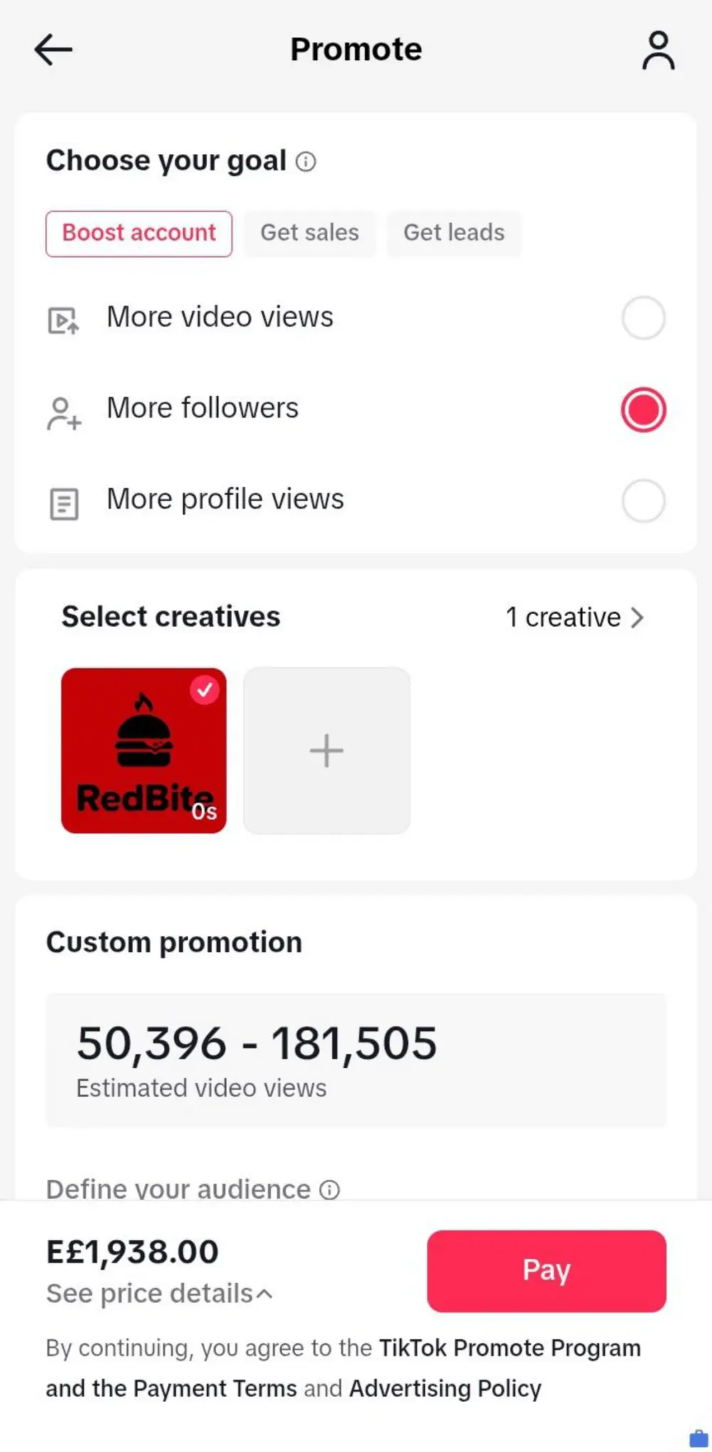 خدمة ترويج حسابك على TikTok بإعلان ممول احترافي