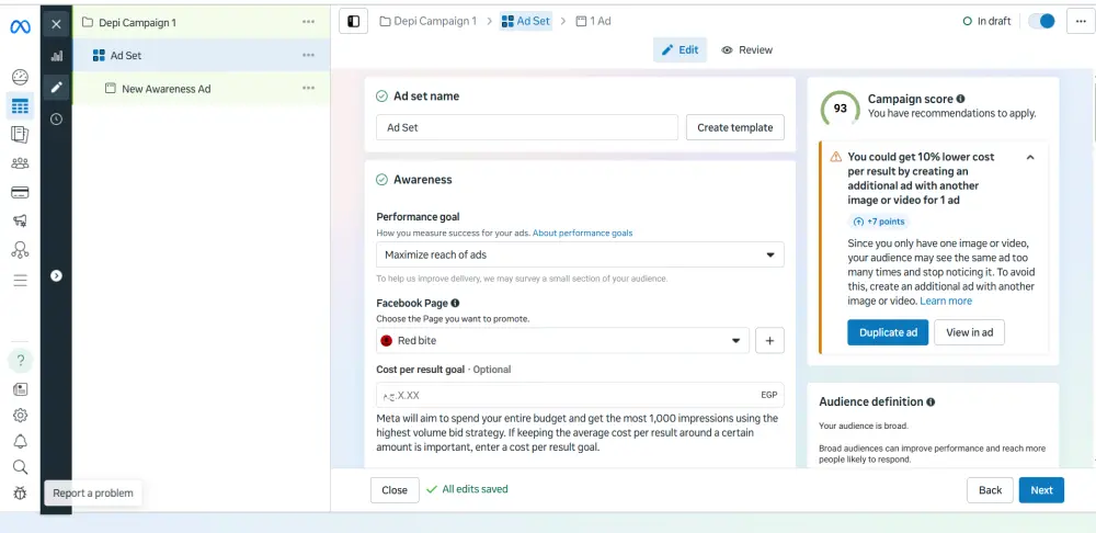 سأقوم بتحليل جمهورك و إعداد عرض تقديمي و إنشاء إعلان على المنصات