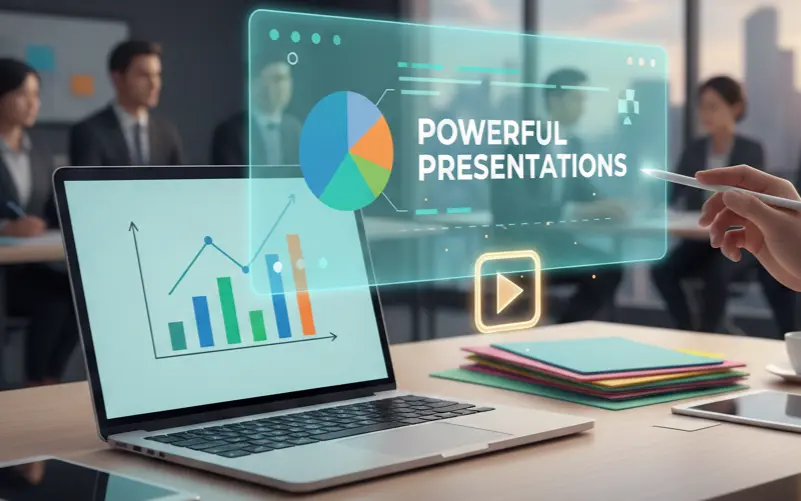 تصميم عرض بوربوينت احترافي متكامل | حتى 10 شريحة | رسوم بيانية وتنسيق عصري