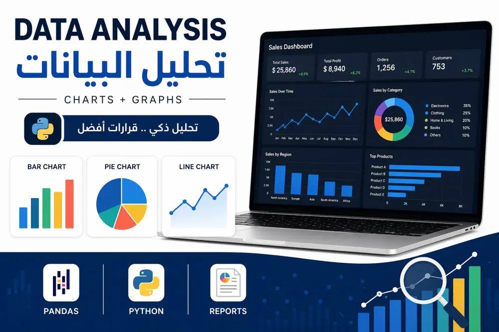 تحليل البيانات وإنشاء تقارير ورسوم بيانية احترافية باستخدام Python