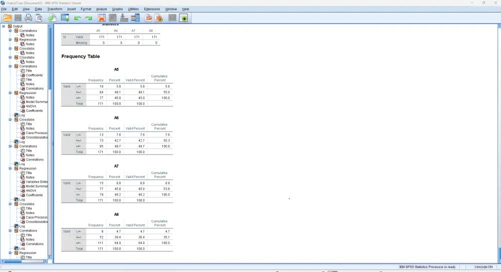 تحليل الاحصائي لعمل spss