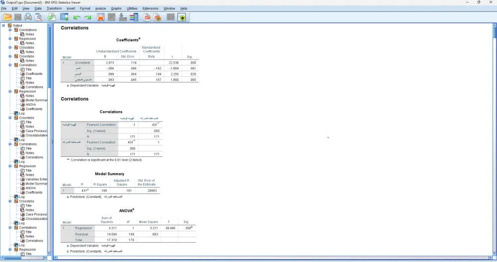تحليل الاحصائي لعمل spss