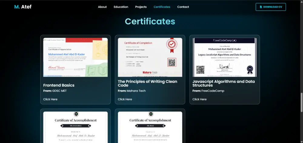إنشاء بورتفوليو شخصي احترافي.