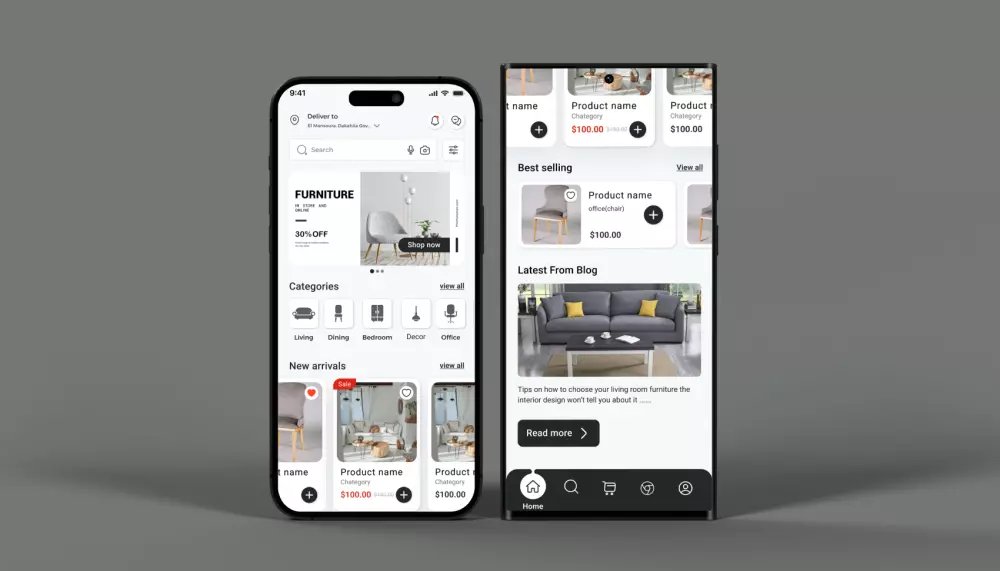 تصميم واجهة تطبيق موبايل احترافية وعصرية مع تجربة مستخدم سلسة وتعديلات مجانية.