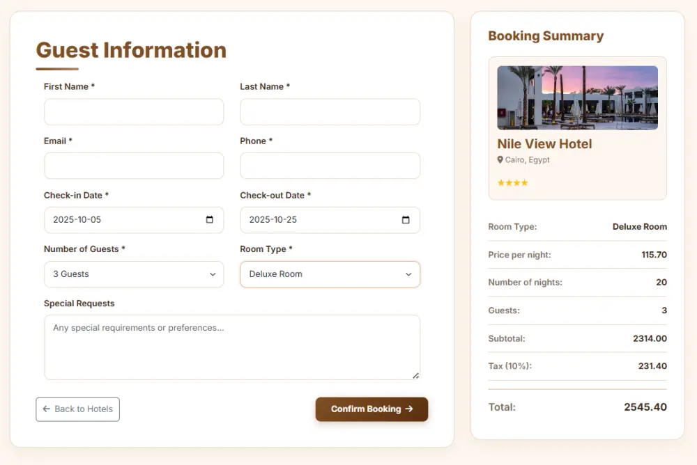 برمجة واجهة مستخدم لموقع  (Front-end)