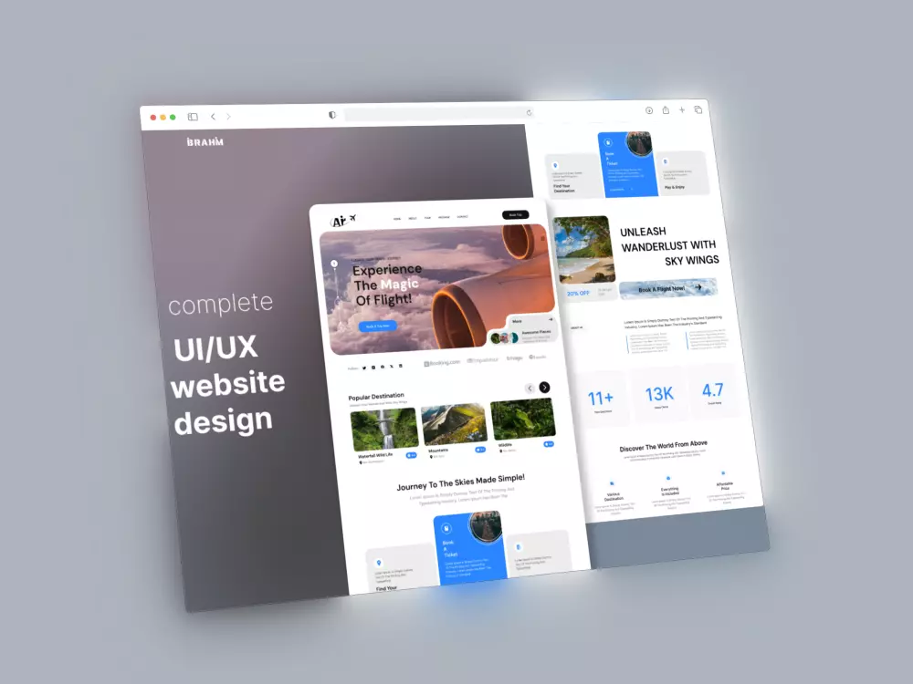 تصميم UI/UX لمواقع الويب وصفحات الهبوط.