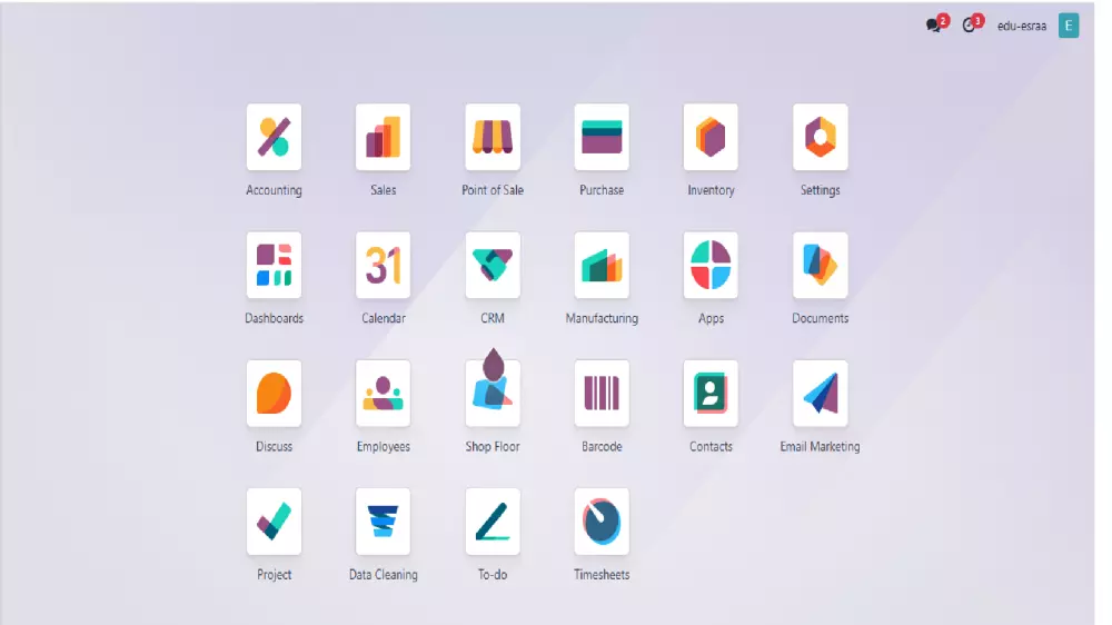 إعداد وتخصيص وحدة محاسبة أو مخازن في نظام odoo