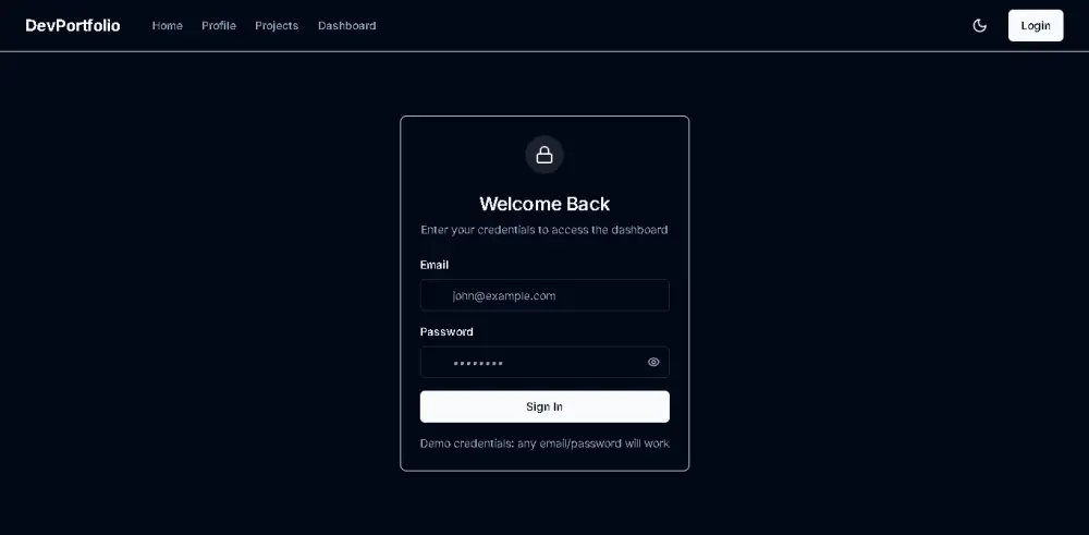 موقع بورتفوليو شخصي لعرض المشاريع والمهارات (Full Stack Portfolio)