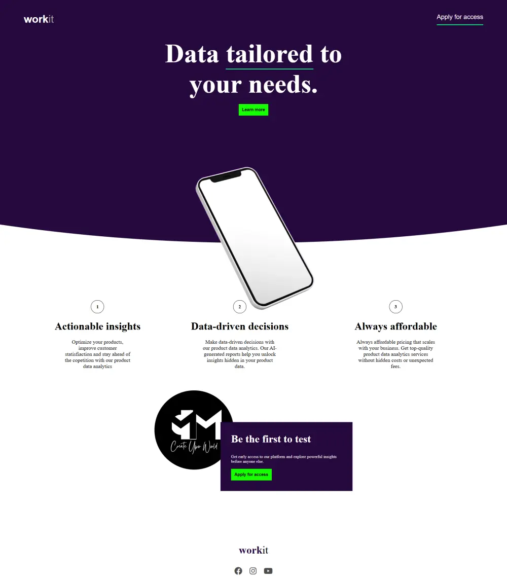 تصميم صفحة هبوط Landing Page عصرية ونظيفة