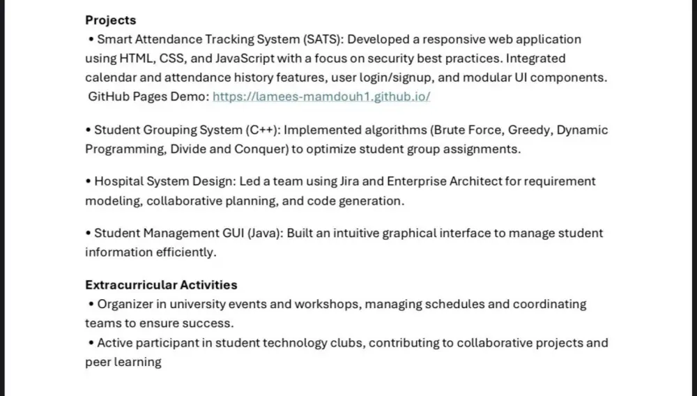 كتابة سيرة ذاتية احترافية متوافقة مع أنظمة ATS باللغة العربية أو الإنجليزية