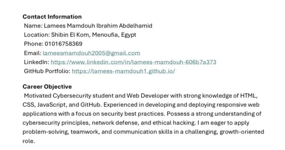 كتابة سيرة ذاتية احترافية متوافقة مع أنظمة ATS باللغة العربية أو الإنجليزية