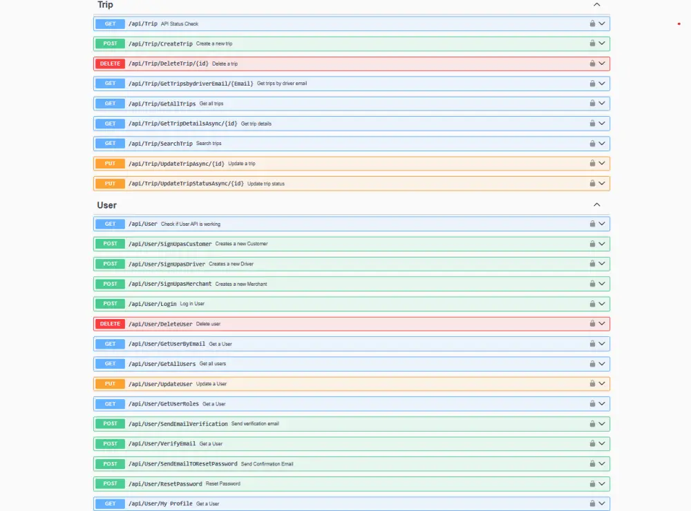 نظام شبيه بأوبر (Uber System Web API)