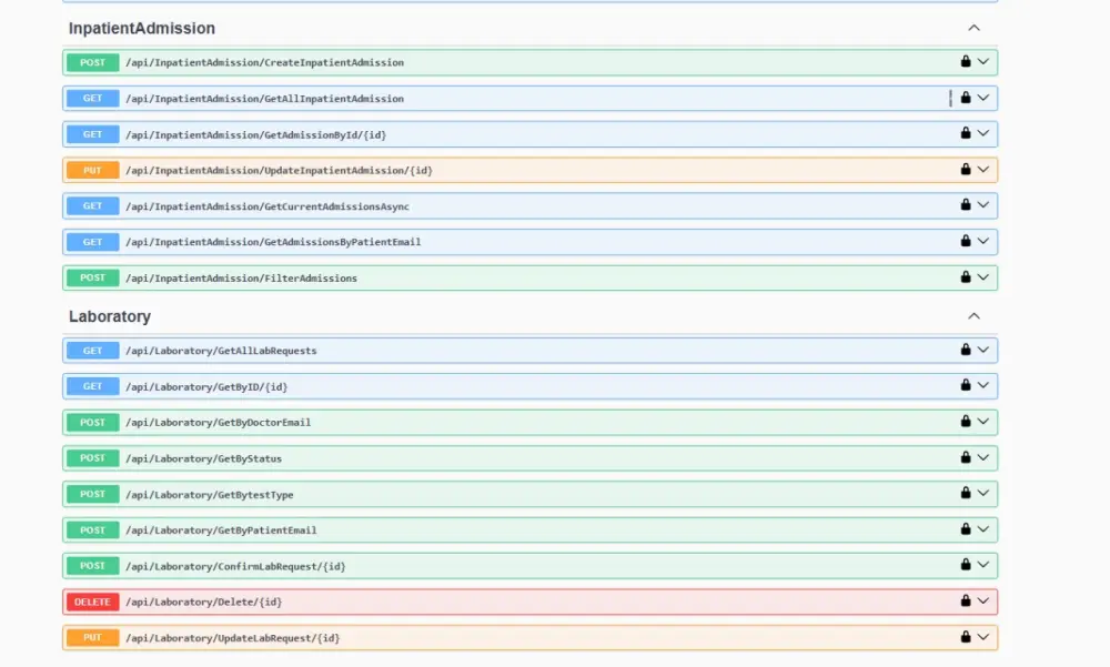 Hospital Management System built with ASP.NET Core Web API