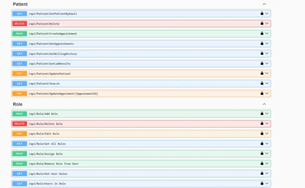 Hospital Management System built with ASP.NET Core Web API