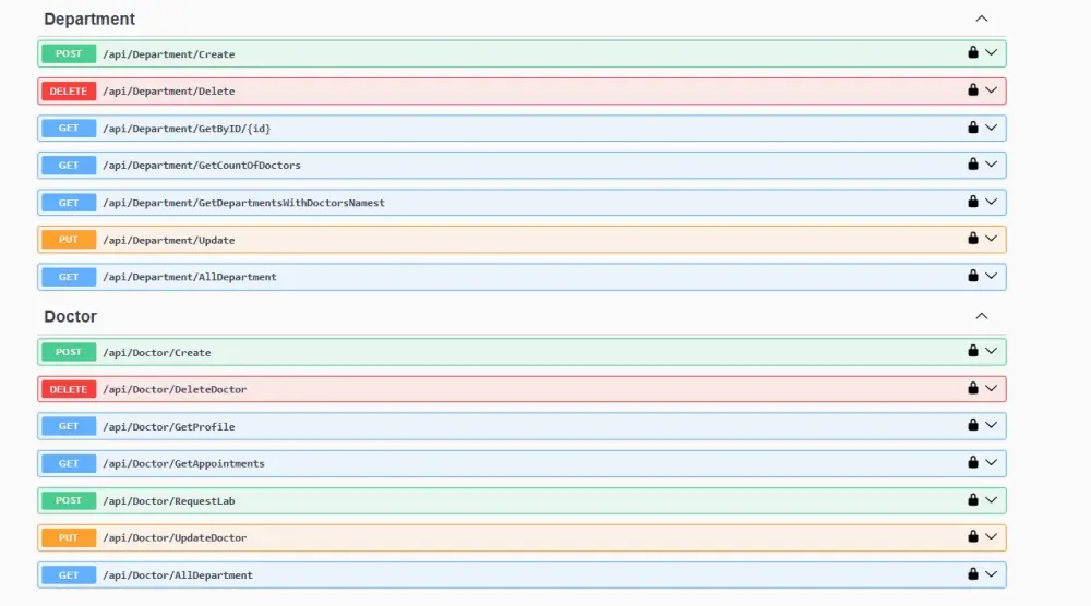 Hospital Management System built with ASP.NET Core Web API