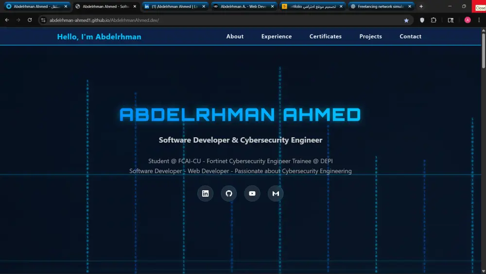 تصميم موقع احترافي Portfolio باستخدام HTML, CSS لعرض اعمالك