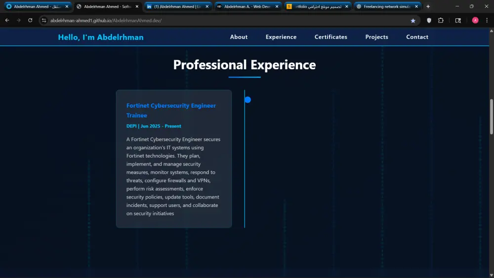 تصميم موقع احترافي Portfolio باستخدام HTML, CSS لعرض اعمالك