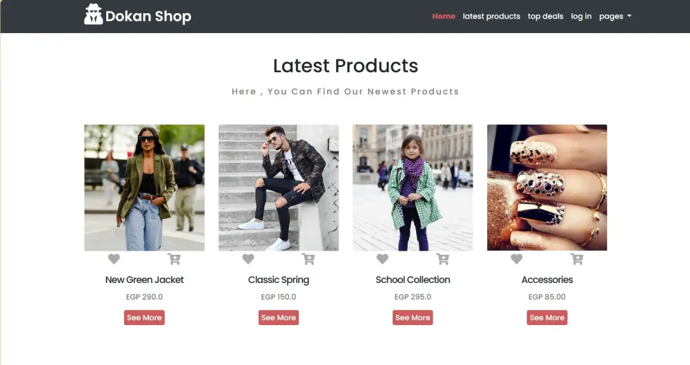 أقدّم خدمة تصميم وبرمجة متجر إلكتروني احترافي للموضة والإكسسوارات باستخدام HTML وCSS وJavaScript مع تصميم متجاوب بالكامل