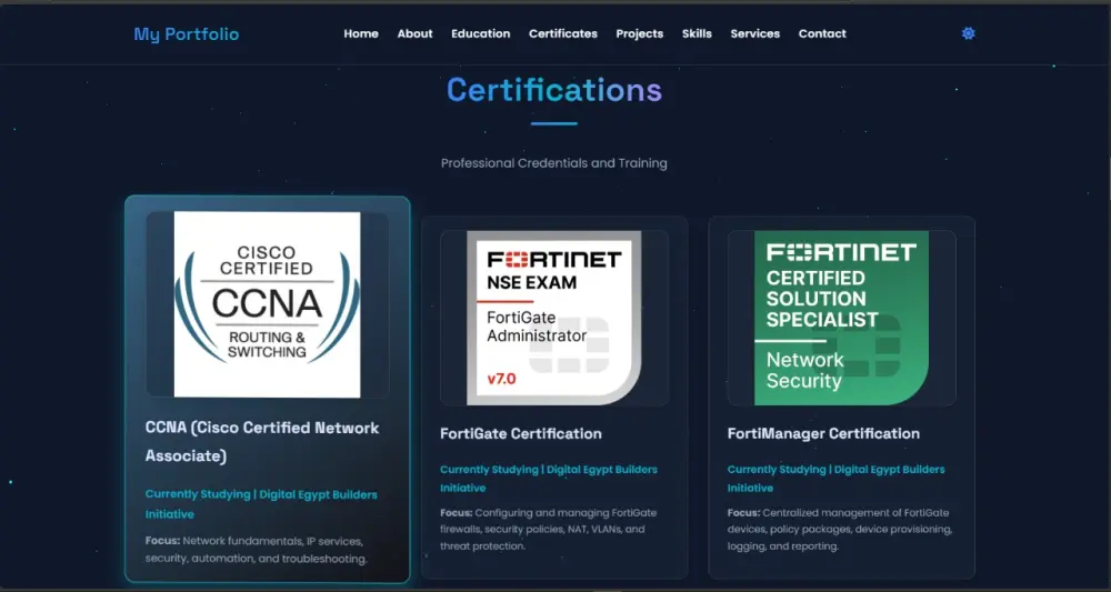 تصميم وانشاء Portfolio Website احترافي