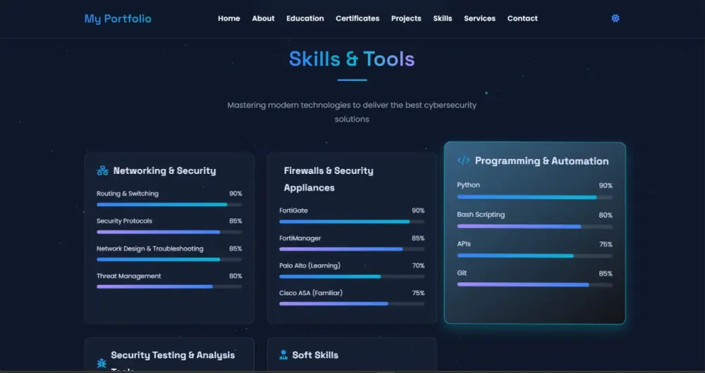 تصميم وانشاء Portfolio Website احترافي