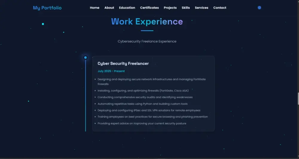 تصميم وانشاء Portfolio Website احترافي