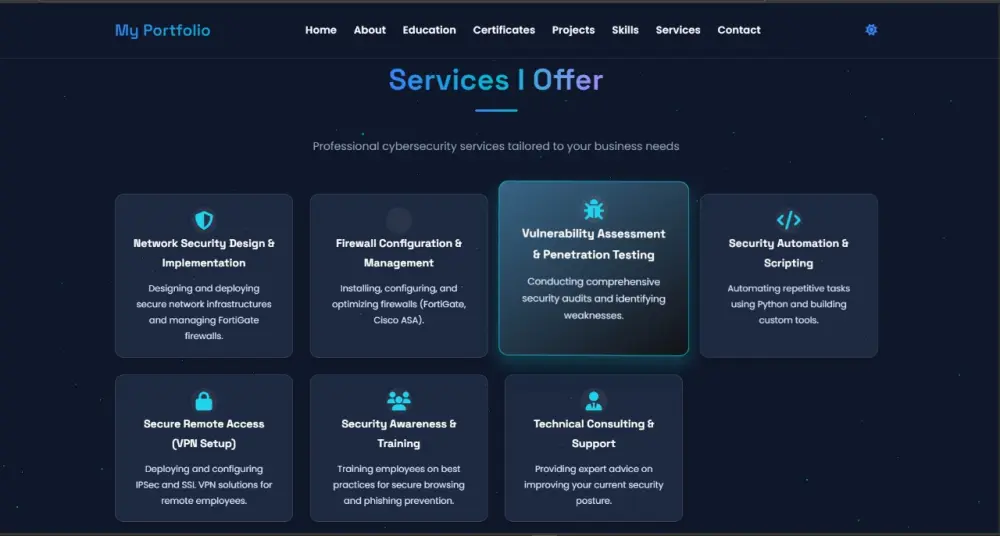 تصميم وانشاء Portfolio Website احترافي