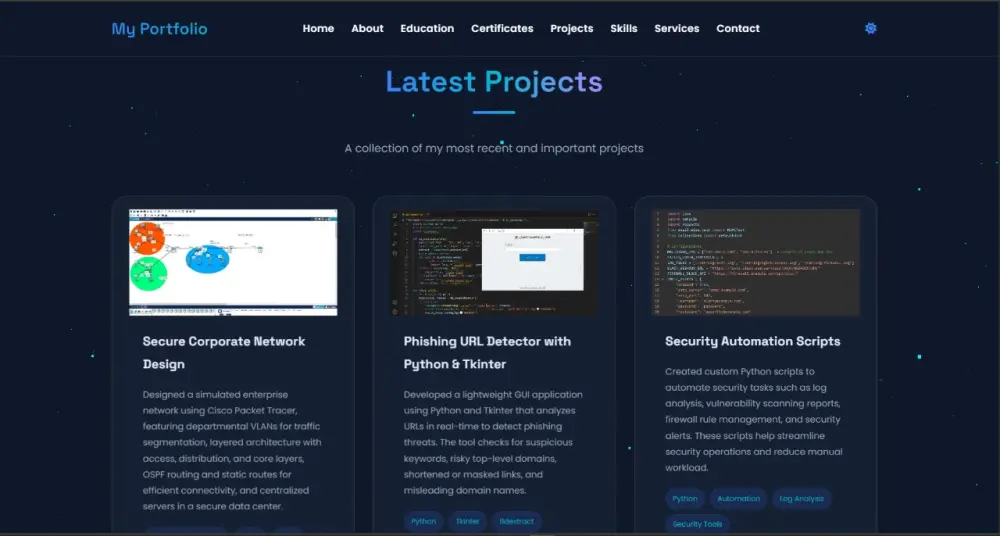 تصميم وانشاء Portfolio Website احترافي