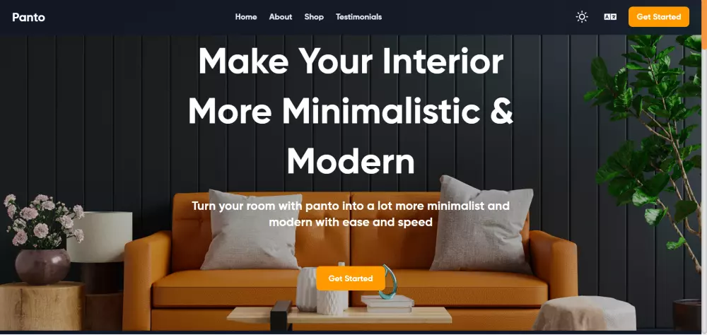 صفحة هبوط Landing Page احترافية تدعم عدة لغات و تدعم الوضع الليلى