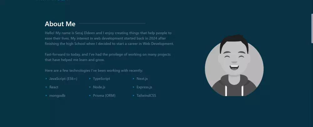 سأقوم بتطوير موقع شخصي احترافي مصمم خصيصًا لك ليكون منصتك للتعريف بنفسك
