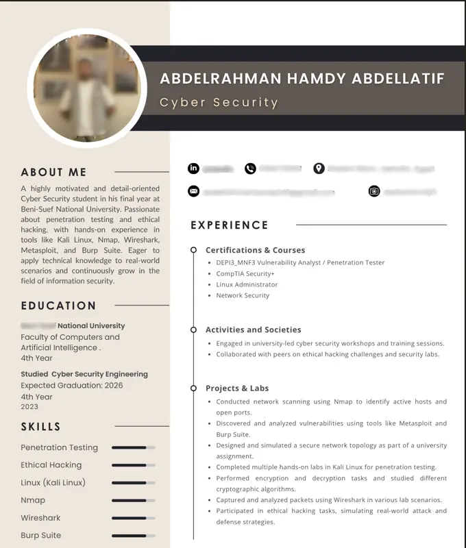 تصميم سيرة ذاتية CV احترافية ومتناسقة بصيغة Word وPDF وCanva