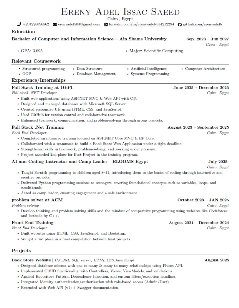 تصميم CV احترافي متوافق مع نظام ATS .