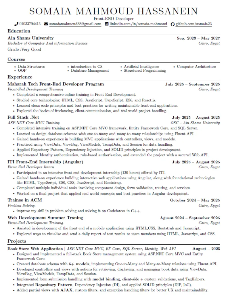 تصميم CV احترافي متوافق مع نظام ATS .